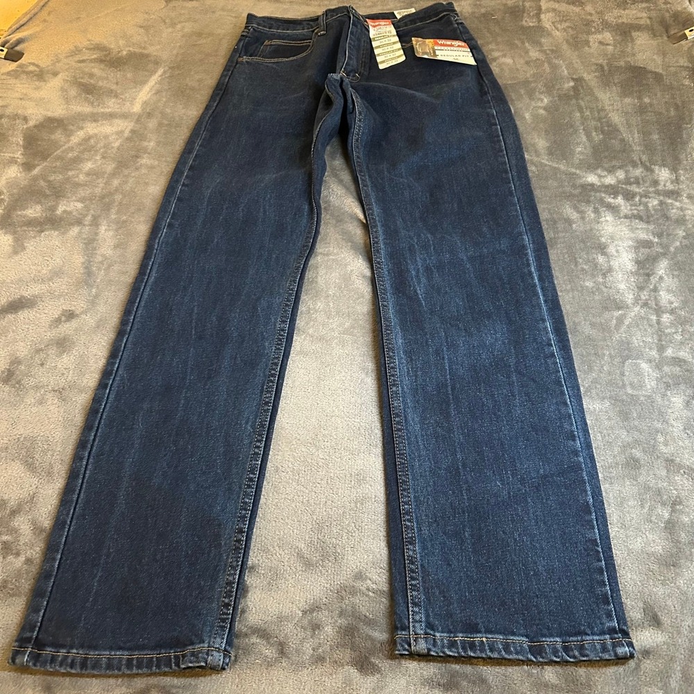Wrangler Five Star Heritage Jeans Mens 30x32 Dark Wash Blue Regular Stretch NWT - Picture 2 of 13